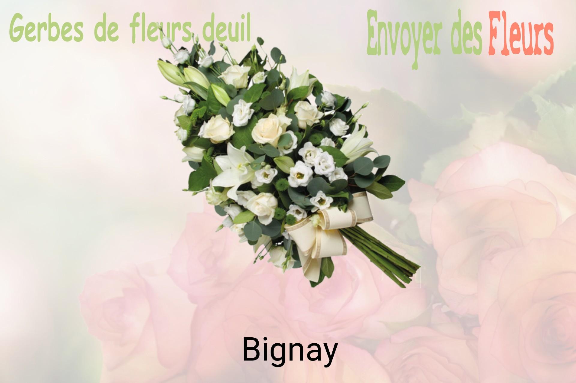 Gerbe de fleurs de deuil livrée à Bignay